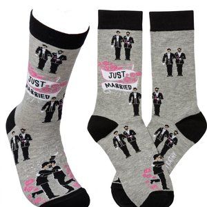 NEW "Just Married" Two Grooms SOCKS from Primitives by Kathy